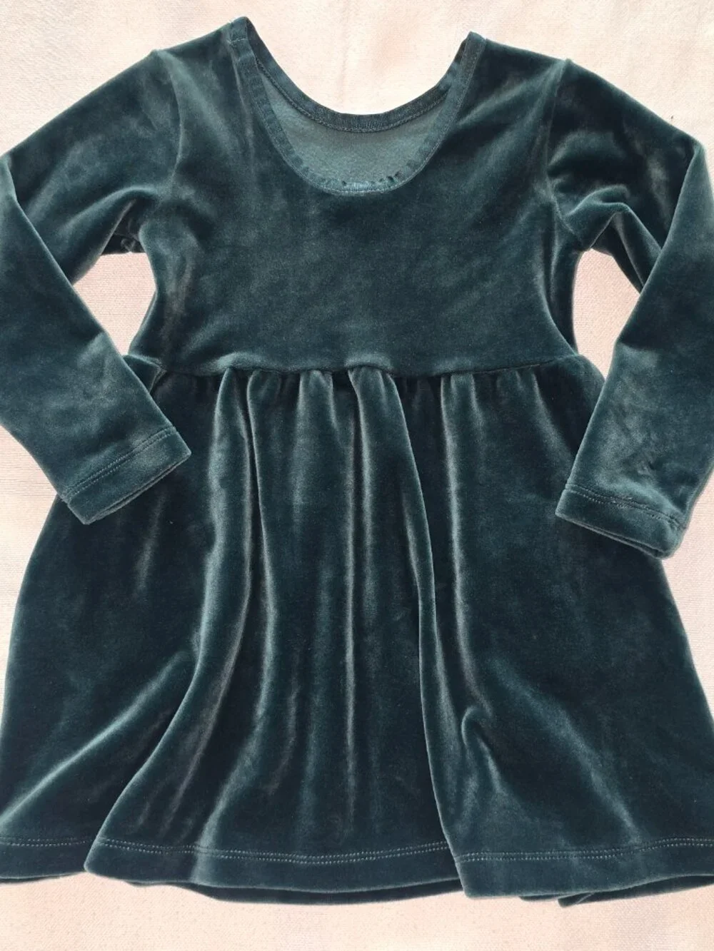2T Hanna Andersson Green Velour Skater Dress